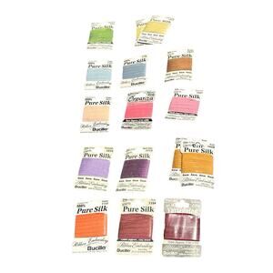 Lot of 16 Bucilla 100% Pure Silk Ribbon Embroidery 4mm Assorted Colors